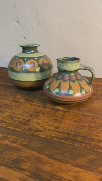 Vintage Vasen-Set Dekor "Lima" - KMK Kupfermühle 1970er Jahre
