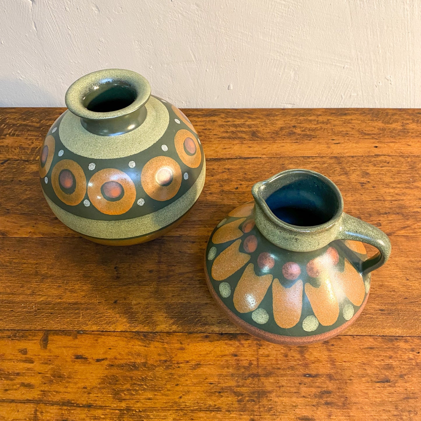 Vintage Vasen-Set Dekor "Lima" - KMK Kupfermühle 1970er Jahre